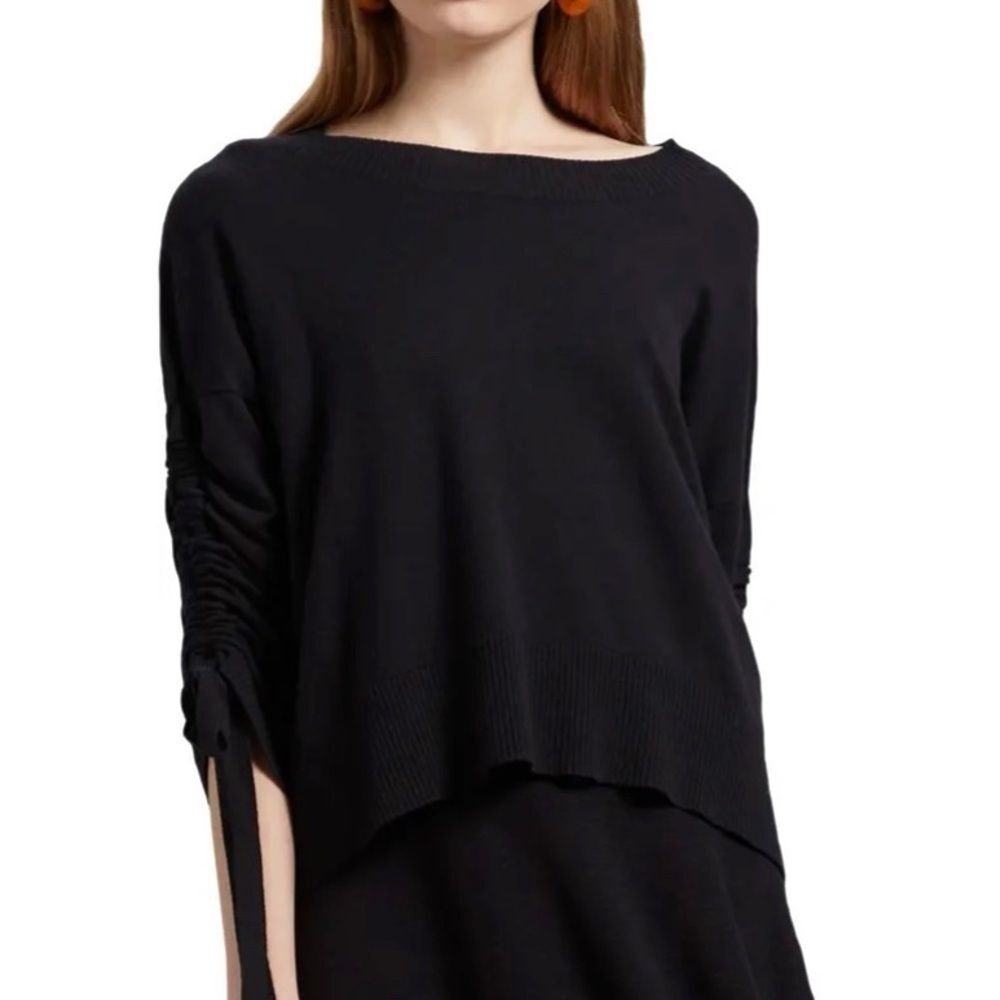 Michael Stars Verona Knits Cecily Crew Neck Pullover Sweater • Black